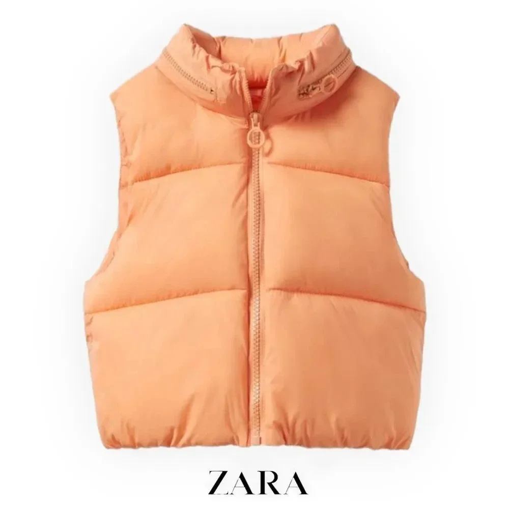 ZARA Kids | Tangerine | ZIPPERED PUFFER VEST